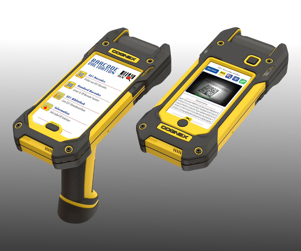 For barcode checking and data acquisition, the Cognex systems offer an optimal, robust solution with current smartphones and optimized camera systems